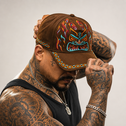 Tiki Embroidery Baseball Cap